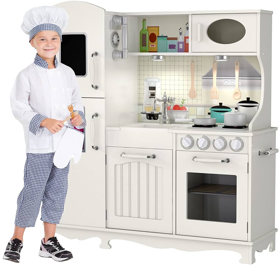 Amazon.com: Wooden Play Kitchen for Toddlers & Kids